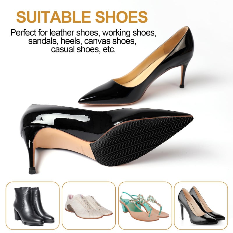 Ashoesert Shoe Sole Protector Shoe Grips on Bottom of Shoes Non Slip Shoe Pads Bottom Protector Cover Shoes Grips for Heels - Image 5